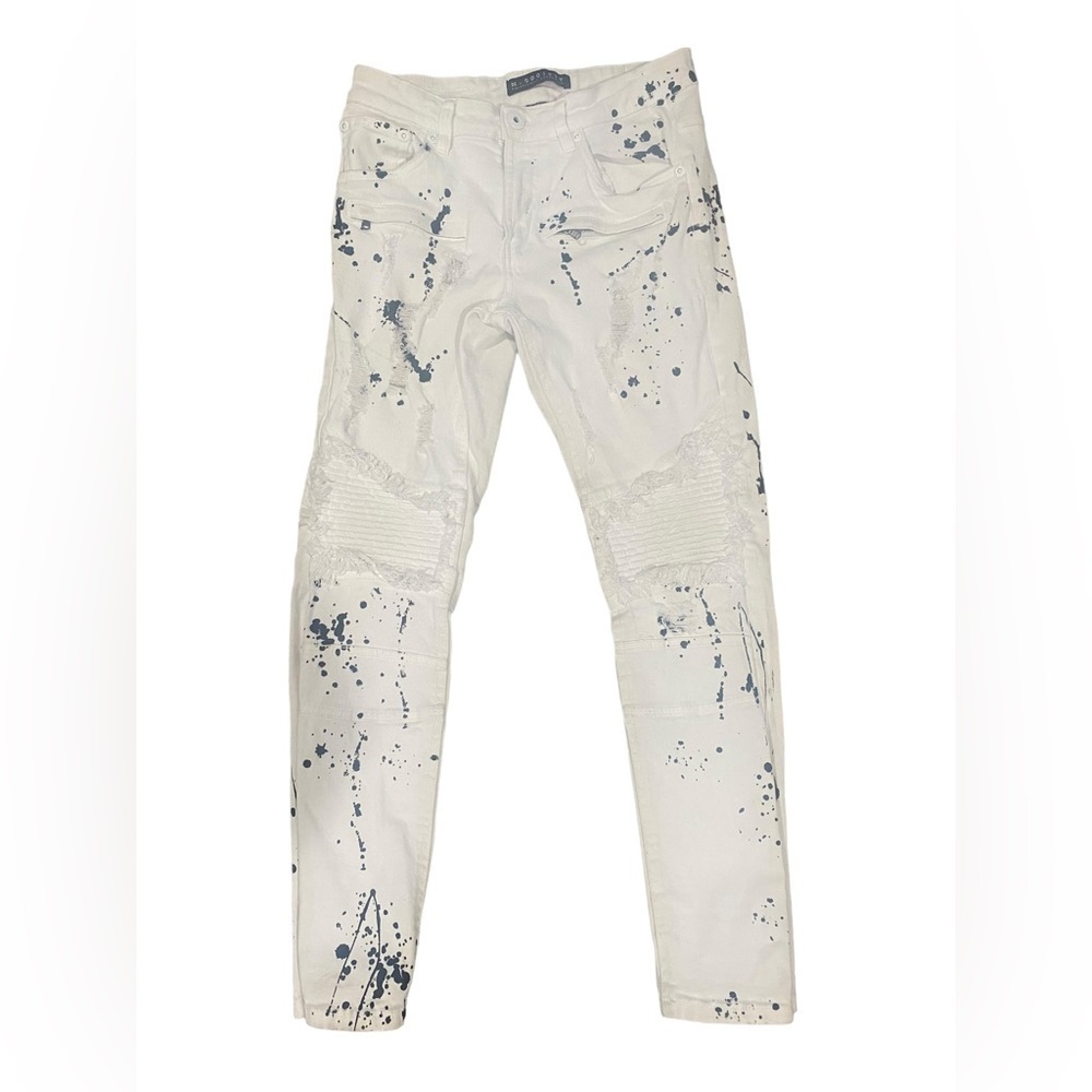M Society Politically Incorrect Men’s White Black Pant Skinny Jeans -size 30X30